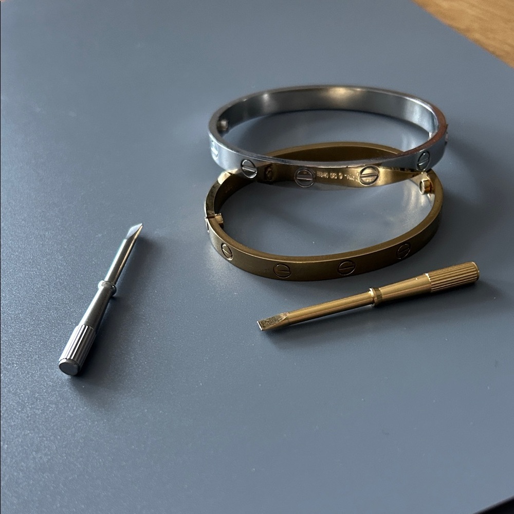 Gold and Silver Love Bracelet Set